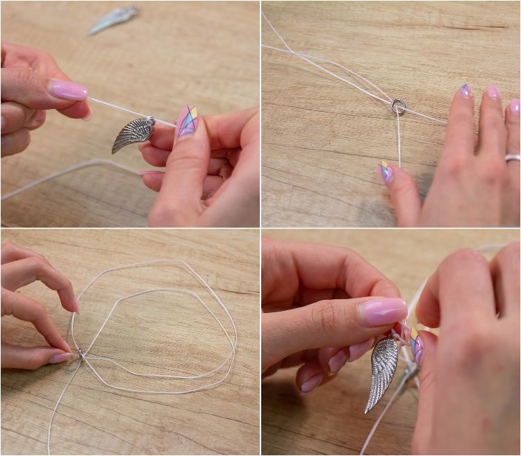 DIY necklace ideas simple angel wings pendant tutorial