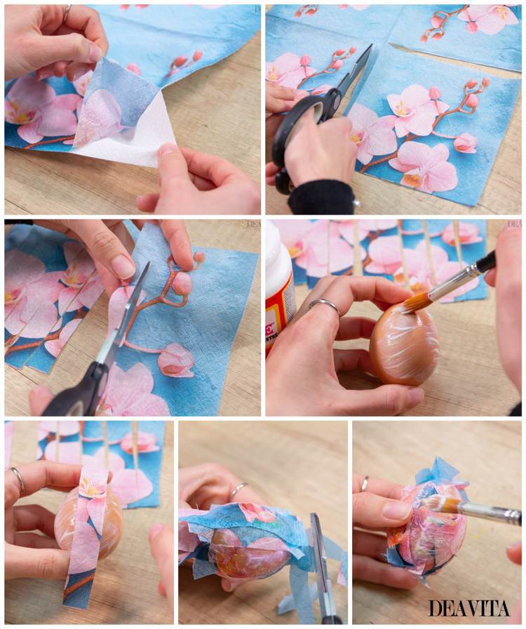 Decoupage Easter eggs with paper napkins tutorial