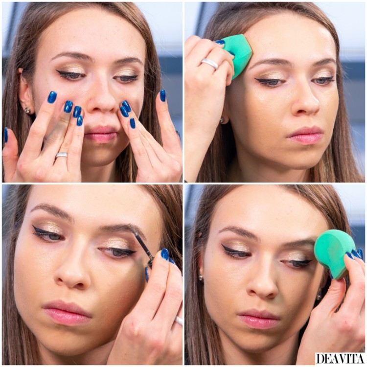 Festive makeup tutorial Foundation Concealer Eyebrow angel