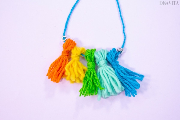 How to make tassel necklace kids craft ideas