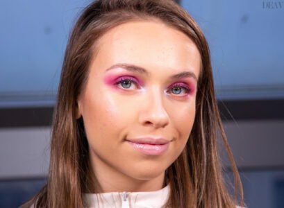 Party-makeup-in-purple-and-glossy-lips