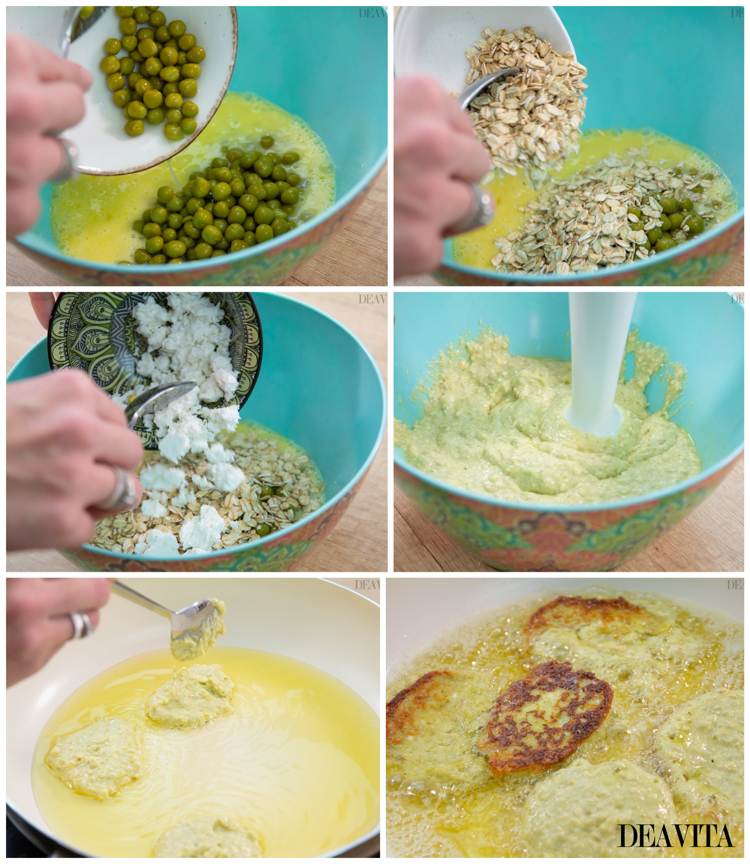 Pea and oatmeal bites recipe directions