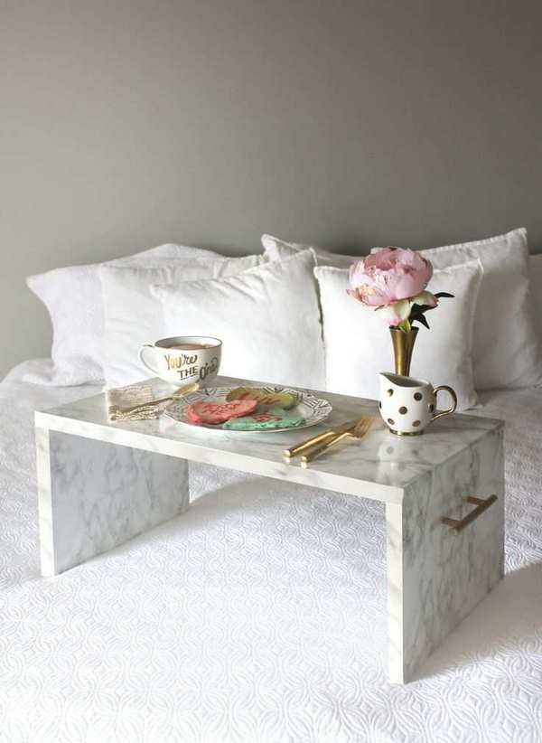 easy diy bed table tray ideas romantic breakfast