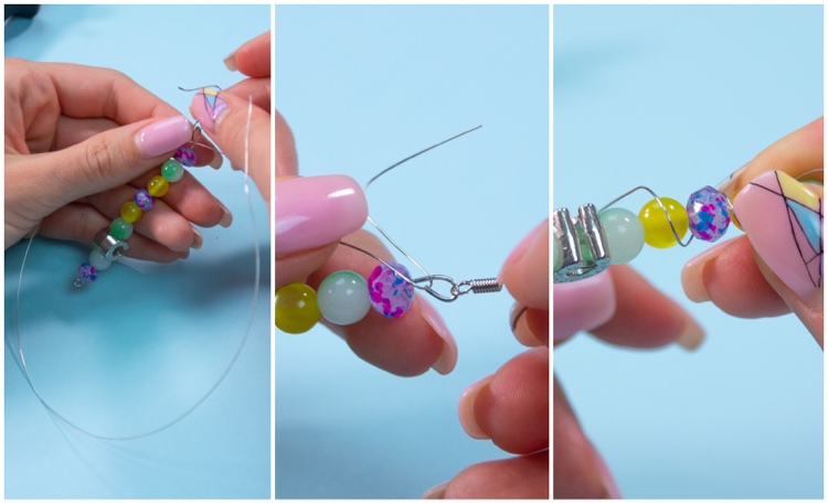 how to make earrings from colored beads instructions with photos