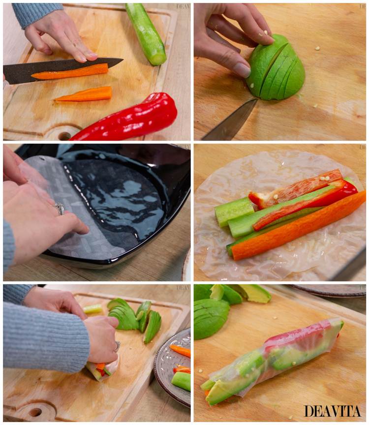rice paper vegetable rolls instructions