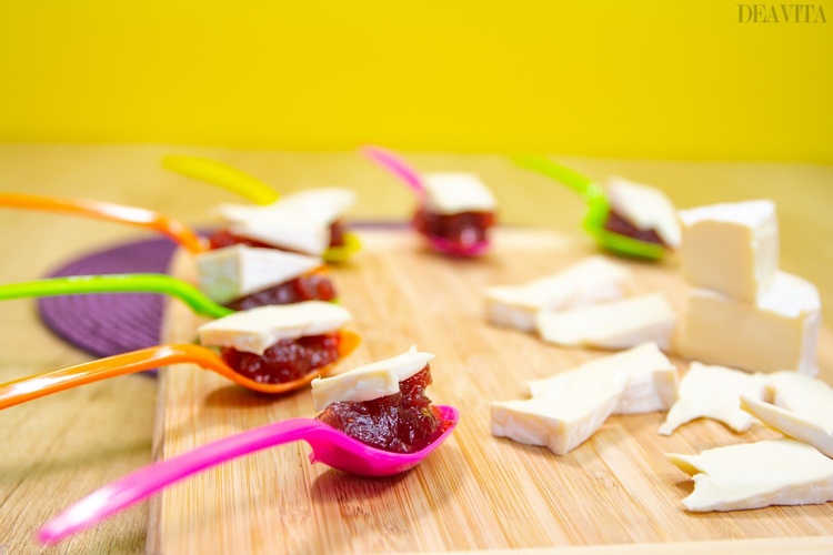 Brie with strawberry jam