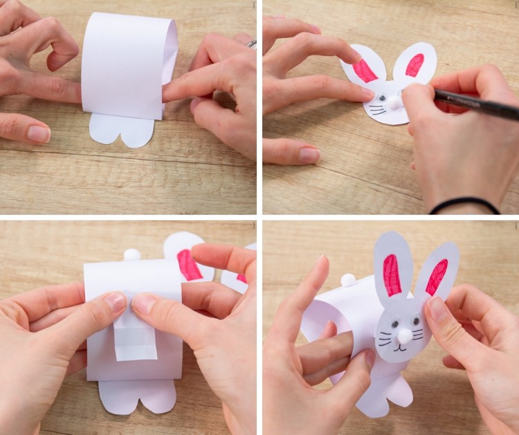 Cool Easter crafts how to make a bobble head paper bunny step by step