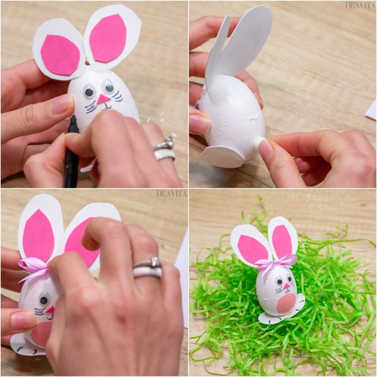 Cute DIY Easter decoration ideas bunny egg instructions