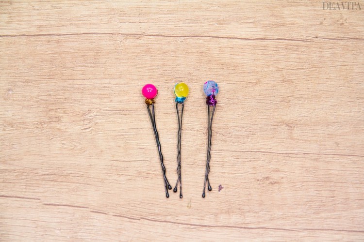 DIY Bobby pins with colorful beads easy crafts with tutorials