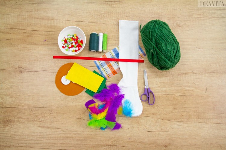 DIY Crazy socks for kids materials