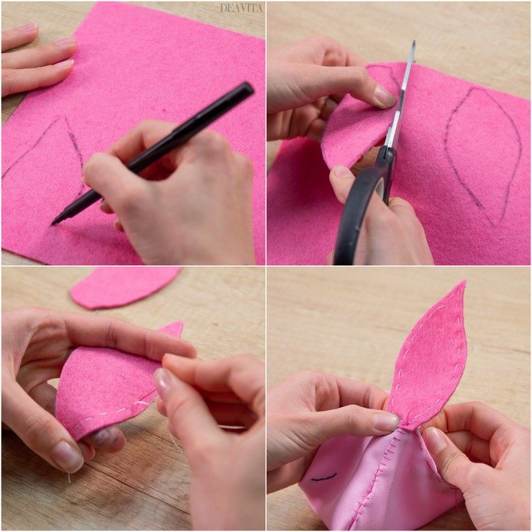 how to make a bunny bag step by step DIY Easter gifts 