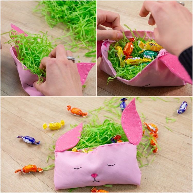 how to make a bunny bag step by step tutorial DIY Easter gifts 