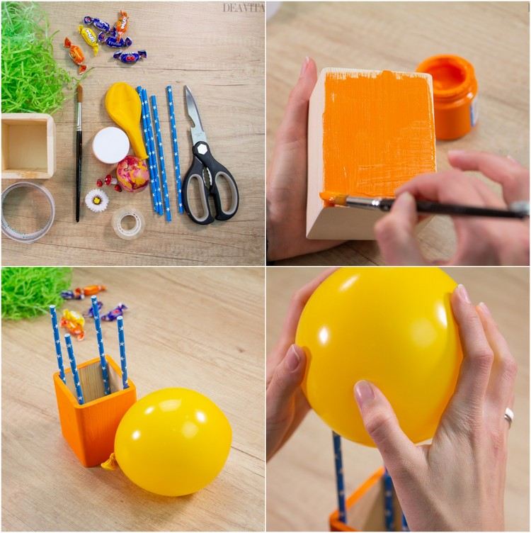 DIY Easter gifts How to make a hot air balloon gift basket
