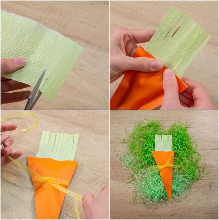 DIY Easter gifts how to make a carrot candy bag tutorial
