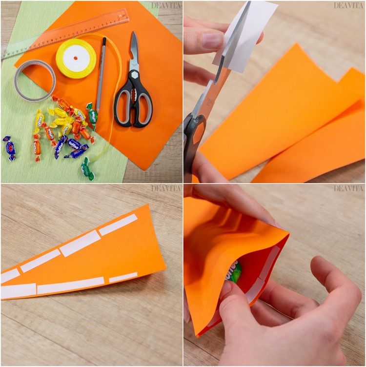 DIY Easter gifts how to make a carrot candy bag