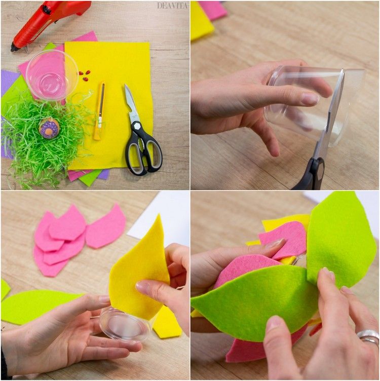 DIY Easter gifts how to make a cute flower basket step by step