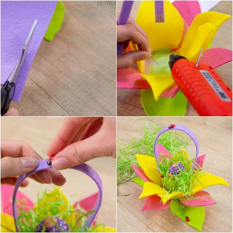 DIY Easter gifts how to make a cute flower basket 