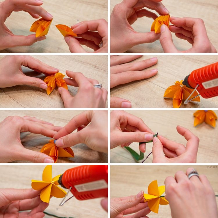 DIY Paper flowers easy origami flower step by step