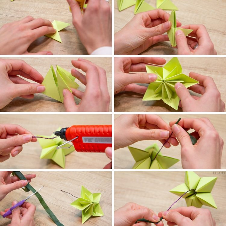 DIY Paper flowers simple origami blossom crafts for kids tutorial with photos