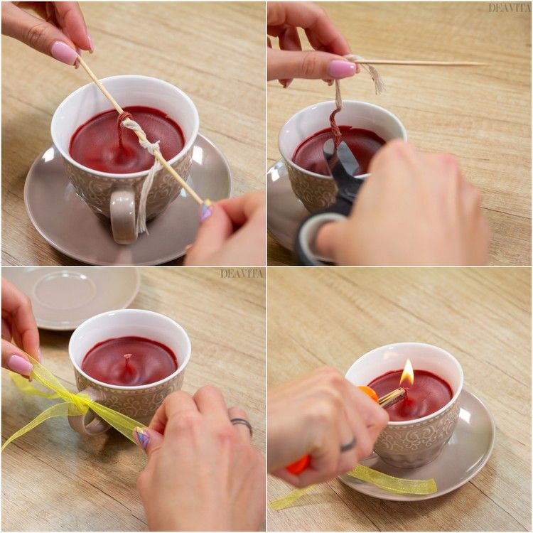 DIY candles how to make a coffee cup candle