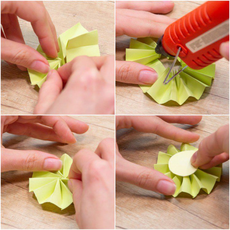 DIY spring wreath with paper rosettes tutorial