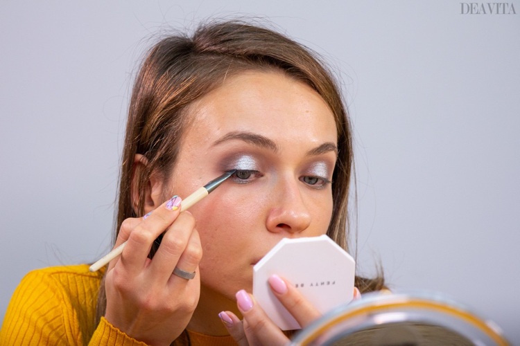 Define the upper lash line with gel eyeliner party makeup 