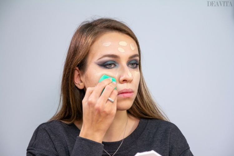 Dot foundation all over your face DIY makeup tutorial