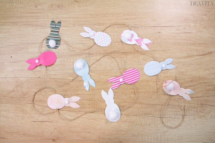 Easter craft ideas for kids DIY cute bunny garland tutorial