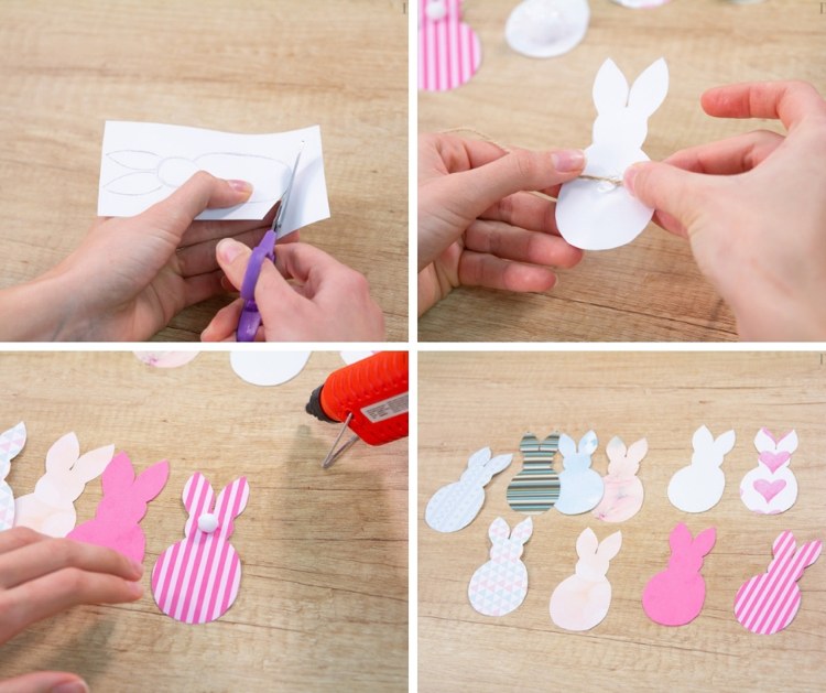 Easter craft ideas for kids how to make a bunny garland step by step