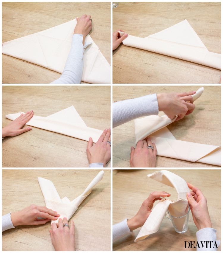 How to fold an Easter bunny ears napkin tutorial