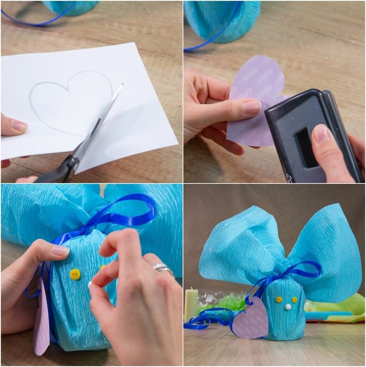 How to make Easter bunny gift wrap tutorial