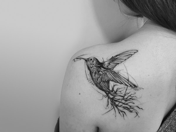 back tattoo ideas shoulder bird tattoo