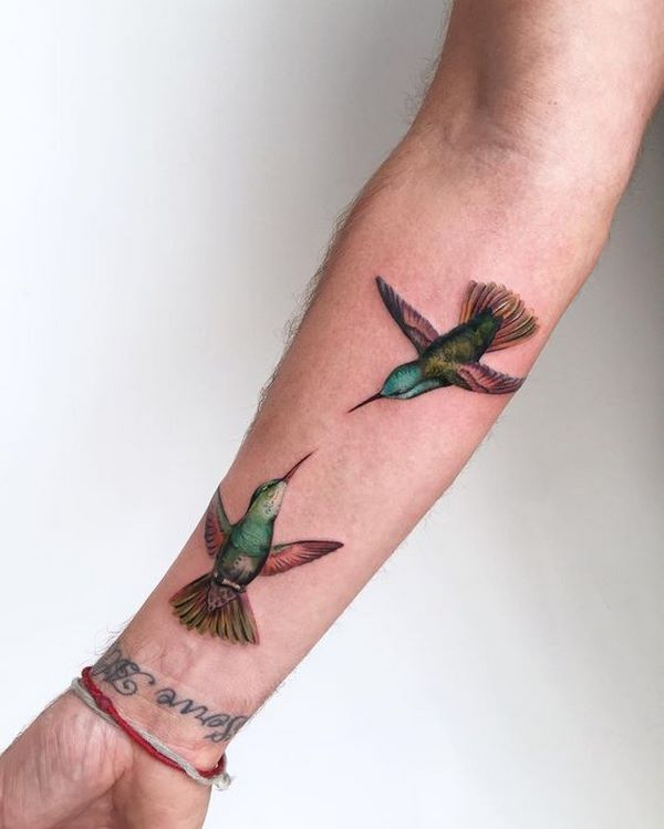 birds tatoo arm tattoo for men hummingbirds