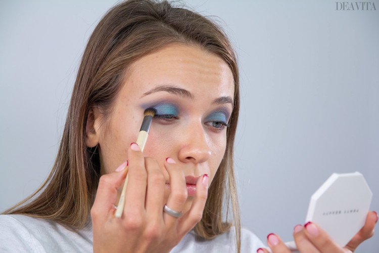 blue eyeshadow makeup for party tutorial with photos