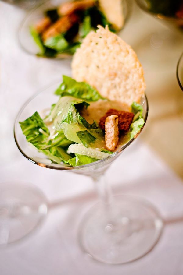 ceasar salad in martini glass elegant appetizers party food