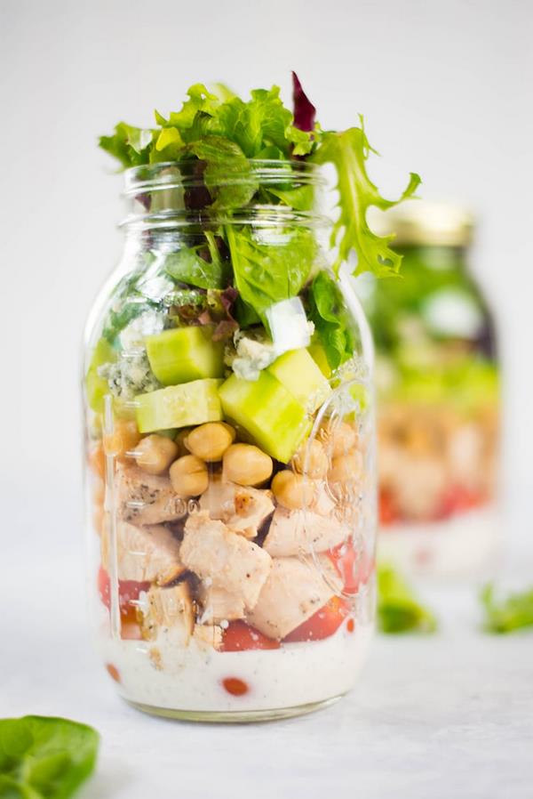 chicken cobb mason jar salad recipe