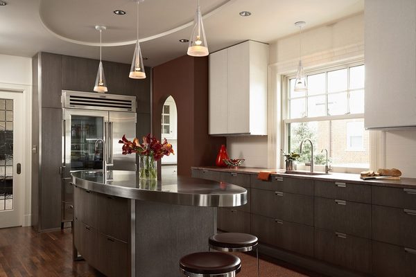 contemporary oval kitchen islands accent ceiling pendant lamps