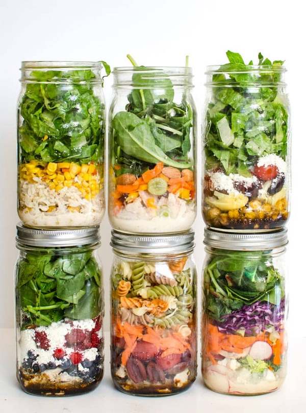 healthy salad recipes in mason jars