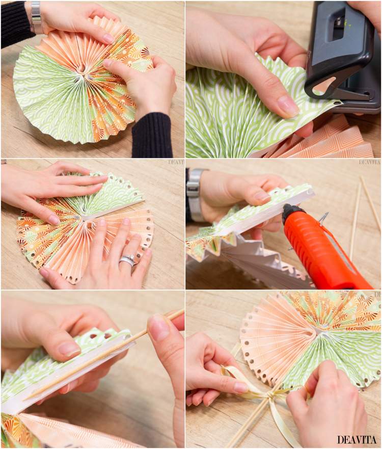 how to make a round hand fan directions