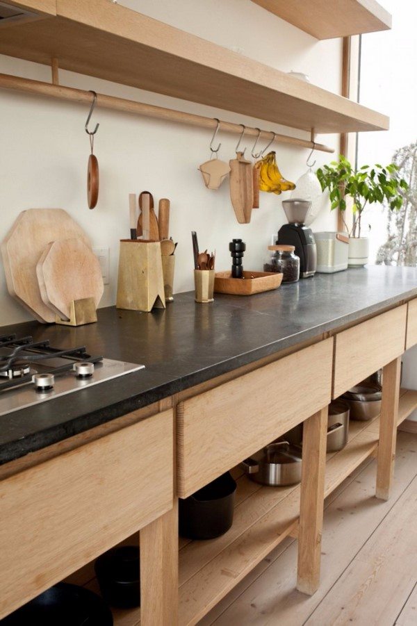 open shelves rustic design ideas kitchen rails materials wood 