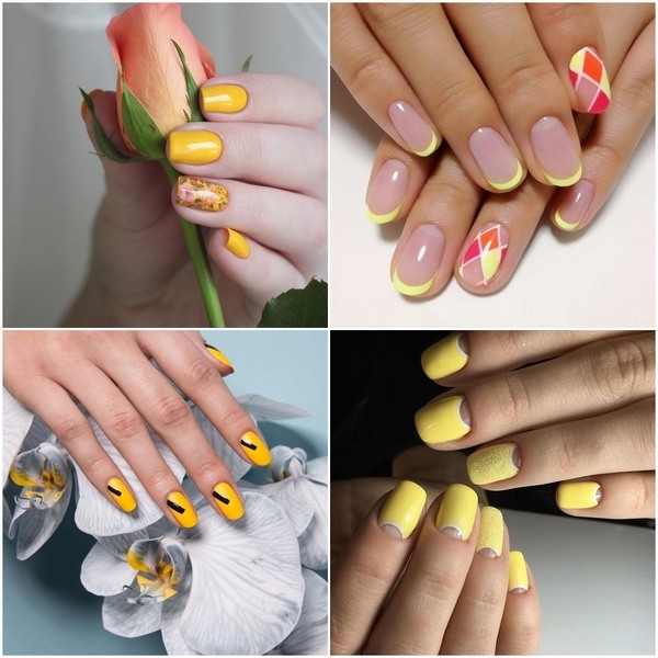spring summer nail art ideas in yellow