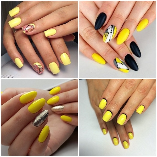 yellow and black manicure ideas