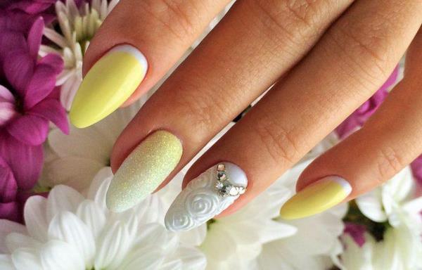 yellow nail art ideas wedding manicure