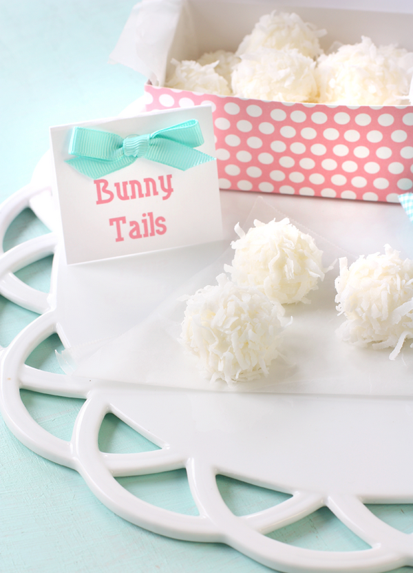 Easter dessert ideas bunny tail truffles