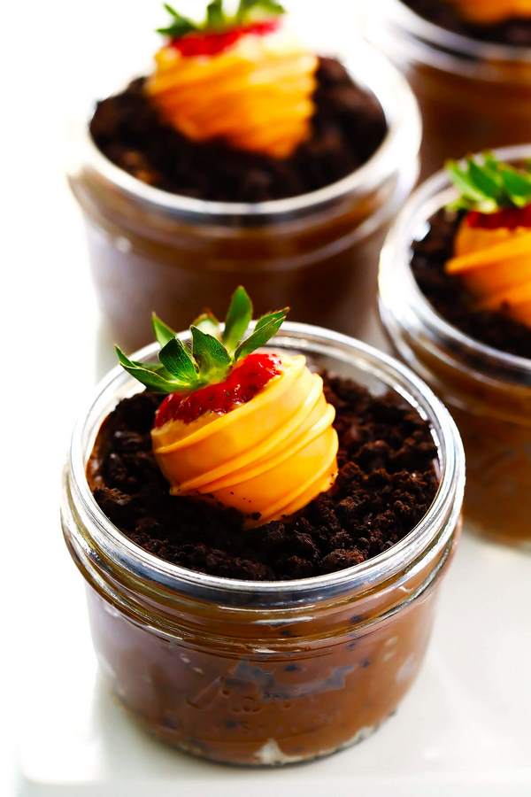 Easter sweet menu ideas chocolate mousse carrot cups