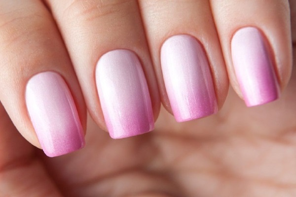 pink gradient nail art ideas for spring