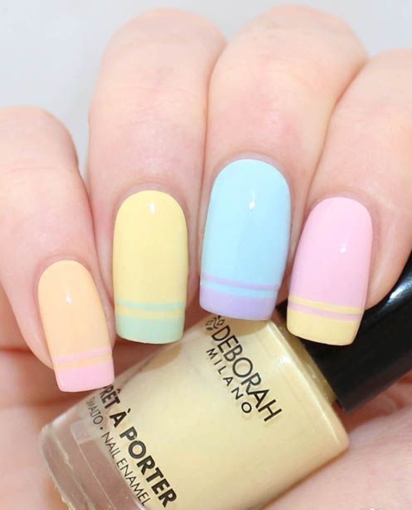 summer nail art ideas in pastel colors