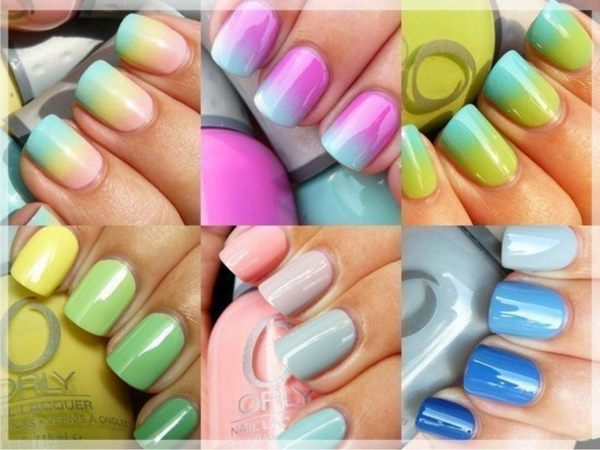 summer nails gradient nail art fresh colors