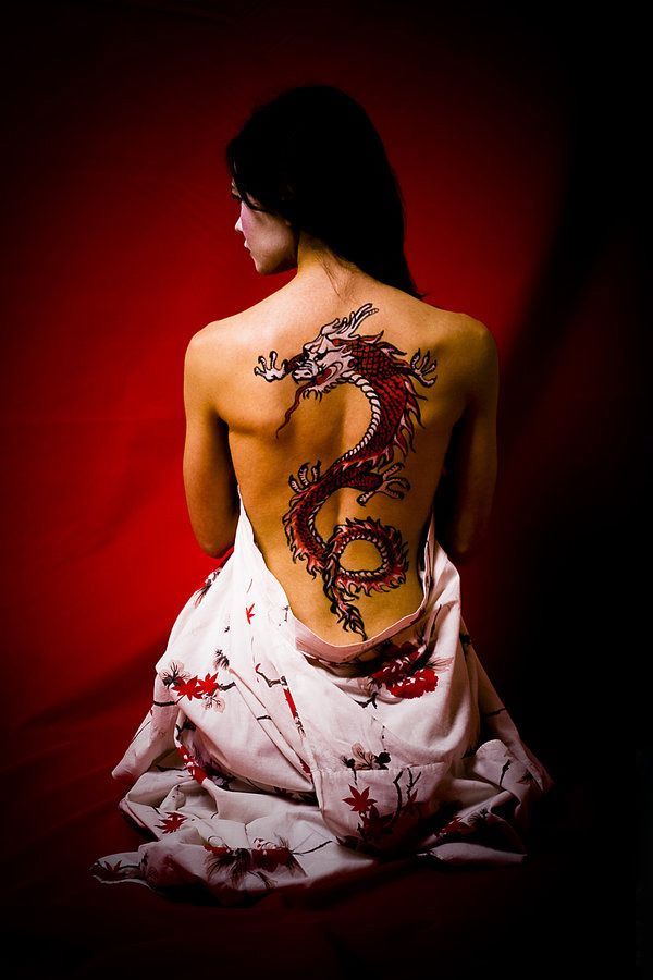 Japanese style dragon tattoo ideas for women