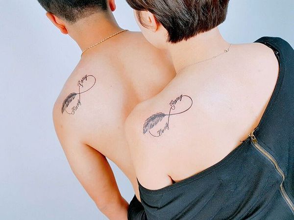 Matching infinity tattoos ideas for men and women